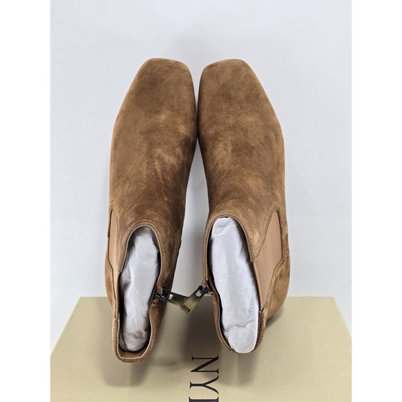 NYDJ Women's Brown Suede Leather‎ Scooter Chelsea Boots Square Toe Size 9 M NEW - Picture 8 of 13
